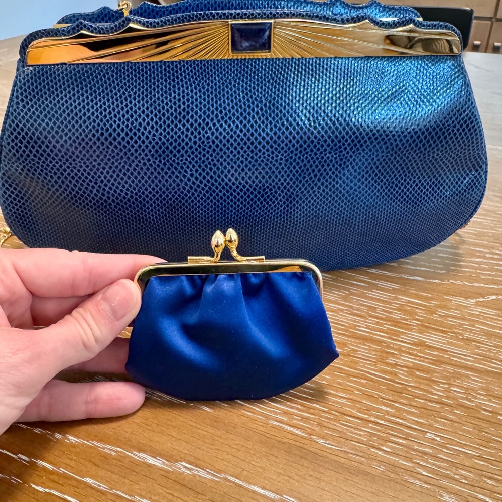 Vintage Judith Leiber Python Clutch with Gold Cha… - image 8